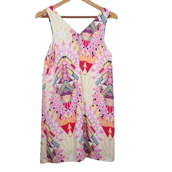 Everly Pink Print Casual Mini Dress Sz S - Picture 1 of 5
